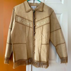 Leather Blend Western Fringe Jacket